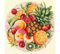Magic Needle 54-04 ZW Exotische Früchte Kreuzstichset mit Zählmuster Zweigart Edition, Baumwolle, multifarbig, 27x27cm