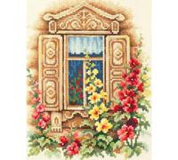 Magic Needle 74-02 ZW Schönes Fenster Kreuzstichset mit Zählmuster Zweigart Edition, Baumwolle, multifarbig, 16x20cm