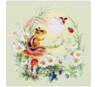 Magic Needle Kreuzstich Stickpackung Wiesengeschichten. Streifenhörnchen, Zählmuster, Multifarbig