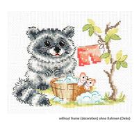 Magic Needle Kreuzstichset "Waschbär", Zählmuster, 16x12cm