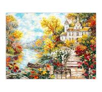 Magic Needle Zweigart Edition Kreuzstich Stickpackung Haus am Flussufer Zählmuster