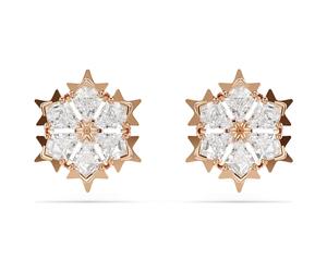 Magic Ohrstecker, Schneeflocke, Weiß, Roségold-Legierungsschicht OS