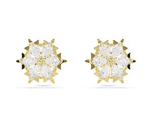 Magic Ohrstecker, Verschiedene Schliffe, Schneeflocke, Weiß, 18K goldbeschichtet OS