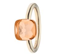 Magic Pearl Solitär-Ring ""Everybody's"", Zirkonia, Silber 925, vergoldet 17 champagner