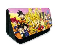 MAGIC SELECT Dragon Ball Federmäppchen mit Zwei Taschen mit großem Fassungsvermögen, Organizer aus Material, Drachenkugel, für Studenten mit abnehmbarem Segeltuchbezug, waschbar. Kindergepäck