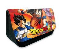 MAGIC SELECT Dragon Ball Federmäppchen mit Zwei Taschen mit großem Fassungsvermögen, Organizer aus Material, Drachenkugel, für Studenten mit abnehmbarem Segeltuchbezug, waschbar. Kindergepäck