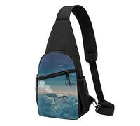 Magical Nights bedruckte Brusttasche, taktische Brusttasche, Lauftasche, Bauchtasche, Radfahren, Brusttasche, Schwarz, Einheitsgröße, mehrfarbig, Einheitsgröße, Sling Rucksäcke