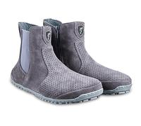 Magical Shoes Barfußschuhe für Damen, Chelsea Boots, minimalistische Halbstiefe, Barfußstiefel, Stiefeletten aus Leder, Lederschuhe, Stiefel mit Reissverschluss, Gr. 42, Grau, Lupino Spring
