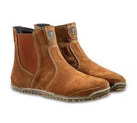 Magical Shoes Barfußschuhe gefüttert, Chelsea Boots, Stiefel früher Winter, minimalistische Halbstiefe, Barfußstiefel, Stiefeletten aus Leder, Lederschuhe, Gr. 46, Cognac, Lupino