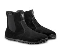 Magical Shoes Barfußschuhe gefüttert für Damen Chelsea Boots minimalistische Halbstiefe Stiefeletten aus Leder Lederschuhe Stiefel mit Reissverschluss Gr. 42 Schwarz Lupino