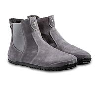 Magical Shoes Barfußschuhe gefüttert für Damen, Chelsea Boots, Stiefel früher Winter, minimalistische Halbstiefe, Stiefeletten aus Leder, Lederschuhe, Gr. 43, Grau, Lupino