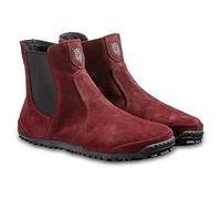 Magical Shoes Barfußstiefel für Damen, Barfußschuhe gefüttert, Chelsea Boots, Lederschuhe, Stiefel, minimalistische Halbstiefe, Stiefeletten aus Leder, Gr. 37, Burgunder, Lupino