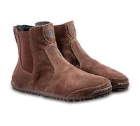 Magical Shoes Barfußstiefel für Damen, Barfußschuhe gefüttert, Chelsea Boots, Lederschuhe, Stiefel, minimalistische Halbstiefe, Stiefeletten aus Leder, Gr. 37, Braun, Lupino