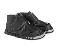 Magical Shoes Barfußstiefel Kinder, Barefoot Halblange Stiefel, Stiefeletten aus Leder, gefütterte Schuhe flach, atmungsaktiv, Schwarz, Gr. 24, Ziu Ziu