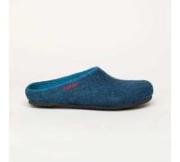 MagicFelt Hausschuh AN 709 aus Reiner Schurwolle - Damen und Herren Pantoffeln - rutschfest und anatomisch geformt in Blau (Dark Petrol 4827), 37 EU (4 Erwachsene UK)