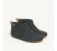 Magicfelt 743 Hüttenschuhe aus 100% Merino-Wolle - Hausschuh für Damen & Herren - Made in Tirol - Hochwertige & robuste Ledersohle graphite 44