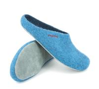 Magicfelt Filzhausschuh AP 701 – 100% Merino-Wolle, Ledersohle – Damen petrol Gr. 40