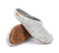 Magicfelt Filz-Hausschuh 713 - Damen & Herren Pantoffeln aus 100% Schurwolle Gotlandschaf Hellgrau, 39