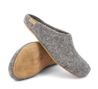 Magicfelt Filz-Hausschuh 713 - Damen & Herren Pantoffeln aus 100% Schurwolle Steinschaf Grau, 43