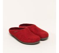 Magicfelt Filz-Hausschuh 736 aus 100% Merino-Wolle | Pantoffel für Damen & Herren mit hochwertiger Gummi-Sohle - Made in Tirol mittel-rot 38