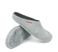 Magicfelt Filz-Hausschuh AP 701 aus reiner Merino-Wolle | Pantoffeln für Damen & Herren Light Grey, 44