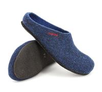 Magicfelt Filzpantoffeln 709 aus Mulesing-freier Merino-Schurwolle - Handgefertigte & anatomisch geformte Hausschuhe für Damen & Herren Größe EU 36-50 - Filzclogs mit Filz-Latex-Sohle Midnight, 40