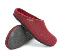 Magicfelt Filzpantoffeln 709 aus Mulesing-freier Merino-Schurwolle - Handgefertigte & anatomisch geformte Hausschuhe für Damen & Herren Größe EU 36-50 - Filzclogs mit Filz-Latex-Sohle Chianti, 36
