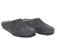 Magicfelt Filzpantoffeln 709 aus Mulesing-freier Merino-Schurwolle - Handgefertigte & anatomisch geformte Hausschuhe für Damen & Herren Größe EU 36-50 - Filzclogs mit Filz-Latex-Sohle Anthrazit, 41