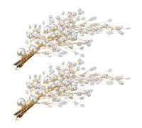 MAGICLULU 1 Paar Perlen Haarspangen Hochzeitskopfschmuck aus Metall und Kunststoff Leicht und Elegant für Brautfrisur bei Hochzeitsfeier und Alltag