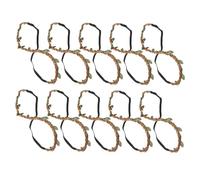 MAGICLULU 10 Stück Bastelmaterial Stirnband Kranz für Damen Braun Natürliches Craft Verstellbares Haarkranz Selbstgemacht Material