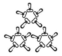 MAGICLULU 15 Stück Drehbare Kunststoff Karabinerhaken Schwarze Schnallen Abnehmbar für Taschenriemen Handtaschen und Rucksäcke Vielseitiges Selbstgemacht Zubehör