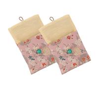 MAGICLULU 2 Stück Chinesische Schmucktaschen aus Robustem Stoff mit Gesticktem Blumenmuster Praktischer Reise Schmuckorganizer für Armbänder und Ringe im Eleganten Traditionellen Stil
