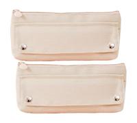MAGICLULU 2 Stück Federmäppchen für Oxford Stoff mit Reißverschluss, Beige | Großes Fassungsvermögen, Leicht und Waschbar, für Kleine Dinge und Schreibwaren, Federtasche Kawaii