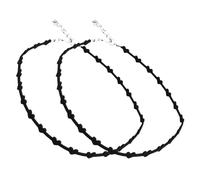 MAGICLULU 2 Stück Kurze Silberne Herz Choker Halsketten für Damen Modische Gliederketten aus Metall Anschmiegsame Schmuck Halsbänder für Alltag und Anlass