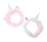MAGICLULU 2 Stück pack Einhorn Stirnbänder für Damen zum Waschen Des Gesichts und Make Up Dehnbar und Rutschfest Modisch aus Stoff für Spa und Alltag