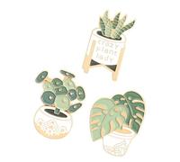 MAGICLULU 3 Stück Anstecker Pin mit Cartoon Potted Plant Motiv aus Legierung Leicht und Dekorativ für Schals und Hüte Modischer Look für Valentinstag und Alltag