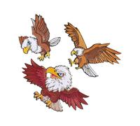 MAGICLULU 3 Stück Aufnähbare Adler Stickerei Aufnäher Dekorative Stoffapplikationen zum Aufnähen für Kleidung Jeans Taschen und Rucksäcke Waschbare Patriotische Abzeichen