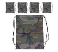 MAGICLULU 5 Stück Camouflage Kordelzug Rucksäcke aus Wasserfestem Polyester Große Kapazität Leicht und Faltbar Vielseitige Sport Reisesäcke für Jungen Schule Fitness und Outdoor-aktivitäten