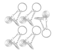 MAGICLULU 5 Stück Teiliges Fußball Schlüsselanhänger Robuster Metall Mini Fußball Anhänger Sportliches Soccer Theme Keychain für Jungen Rucksack Schlüsselanhänger und Party Mitgebsel