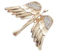 MAGICLULU Brosche Vintage Engelsflügel aus Zinklegierung mit Strass Vielseitige Anstecknadel für Kleiderschmuck bei Verschiedenen Anlässen Modischer Metallstift für Männer und Frauen