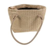MAGICLULU Gewebter Eimer Handgewebte Tragetasche aus Stroh Khaki Große Schultertasche Geräumig für Strandparty und Reisen für Damen