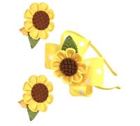 MAGICLULU Haarschmuck Sonnenblumen Haarband Und Haarspangen Für Mädchen 3 Stück Florales Stirnband Mit Sonnenblumen Leichtes Dekoratives Haar Accessoire Für Partys Und Feierlichkeiten
