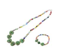 MAGICLULU Modeschmuck Herz Choker Halskette und Armband Satz aus Glas Leicht Komplettes Schmuckset für Frauen Elegant Romantisch für Formelle Anlässe und Stilvolle Looks
