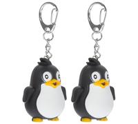 MAGICLULU Pinguin Schlüsselanhänger mit Ton und Licht 2 Stück Metall Kunststoff mit Praktischem D Ring Dekorativ für Handtasche und Rucksack Geschenkidee für Freunde und Familie