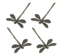 MAGICLULU Vintage Libellen Haarnadeln 4 Stück aus Metall Kleine Dekorative Haarspangen für Damen Stabil und Hautverträglich für Feiern und Tägliche Nutzung