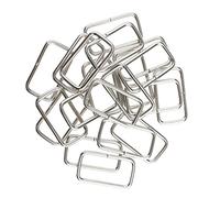 MagiDeal 20 Stück Metall Rechteck Ring Keine geschweißt für D Dee Ring Gurtband Gürtel Band Schnallen - Silber, 32x16x2.8mm