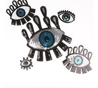 MagiDeal 5 Stück/Set Blaues Auge Pailletten Aufnäher Bügelbild Patch Applikation