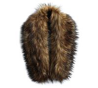 MAGIMODAC Fellkragen Pelzkragen Kunstfell Kunstpelz Fell Kragen Pelzschal Wie echt für Kapuze Kapuzenmantel Winter Parka Mantel Jacke (Dunkelbraun, 90cm/35.43’’)