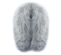MAGIMODAC Fellkragen Pelzkragen Kunstfell Kunstpelz Fell Kragen Pelzschal Wie echt für Kapuze Kapuzenmantel Winter Parka Mantel Jacke (Fuchsgrau, 70cm/27.55’’)
