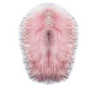 MAGIMODAC Fellkragen Pelzkragen Kunstfell Kunstpelz Fell Kragen Pelzschal Wie echt für Kapuze Kapuzenmantel Winter Parka Mantel Jacke (Pink mit schwarzen spitzen, 70cm/27.55’’)